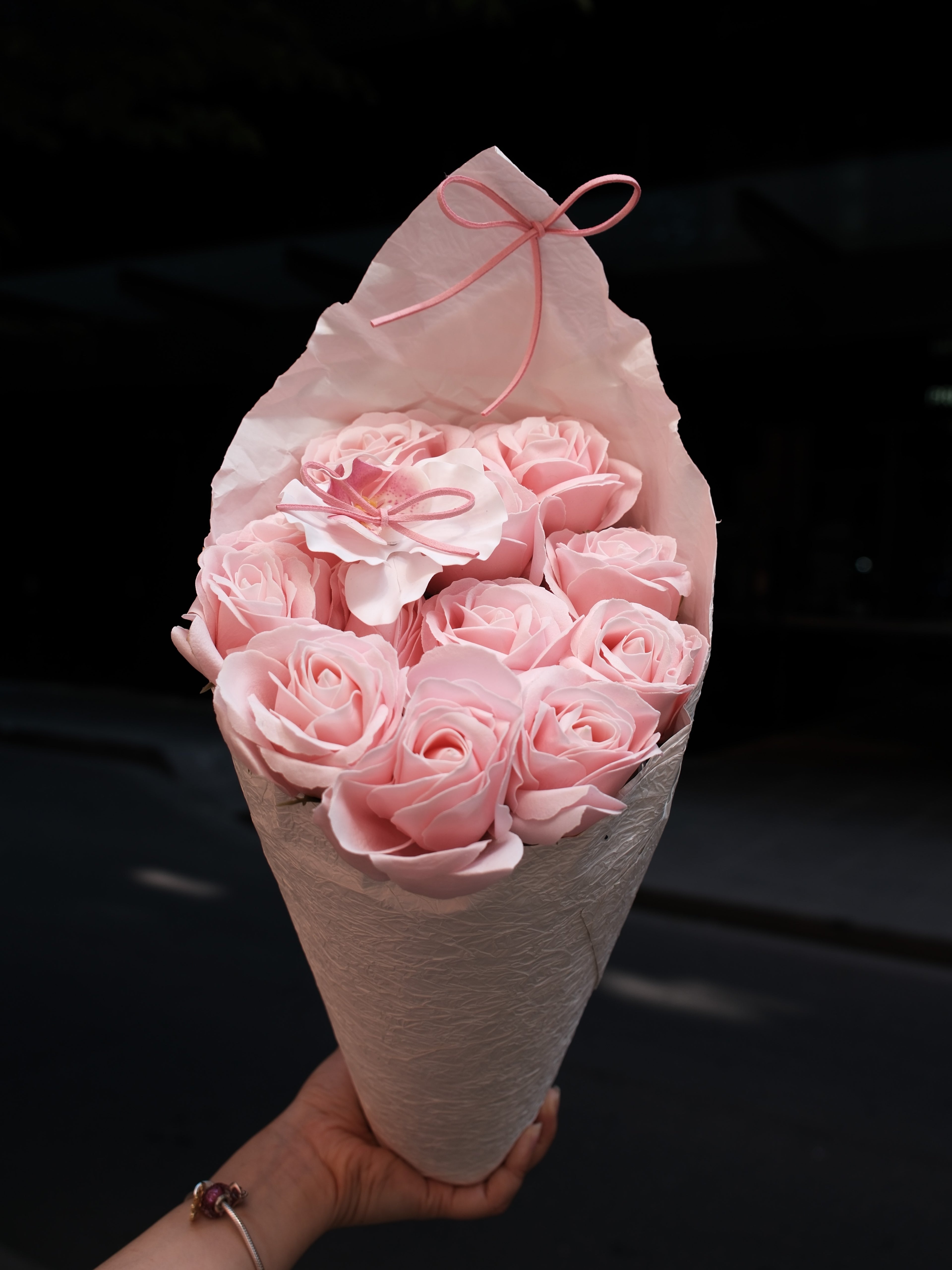 Classic Pink Ranunculus Spiral Bouquet