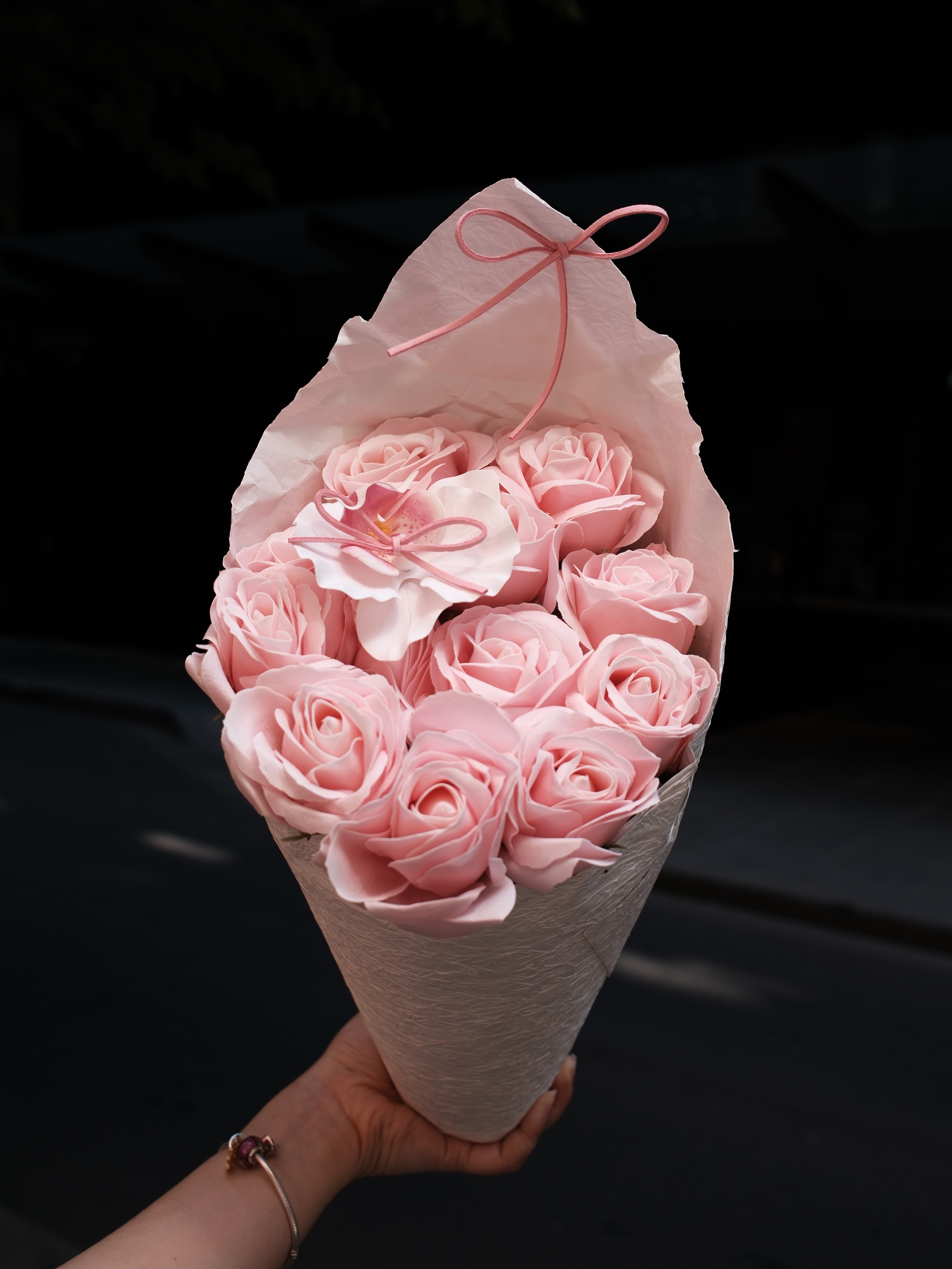 Classic Pink Ranunculus Spiral Bouquet