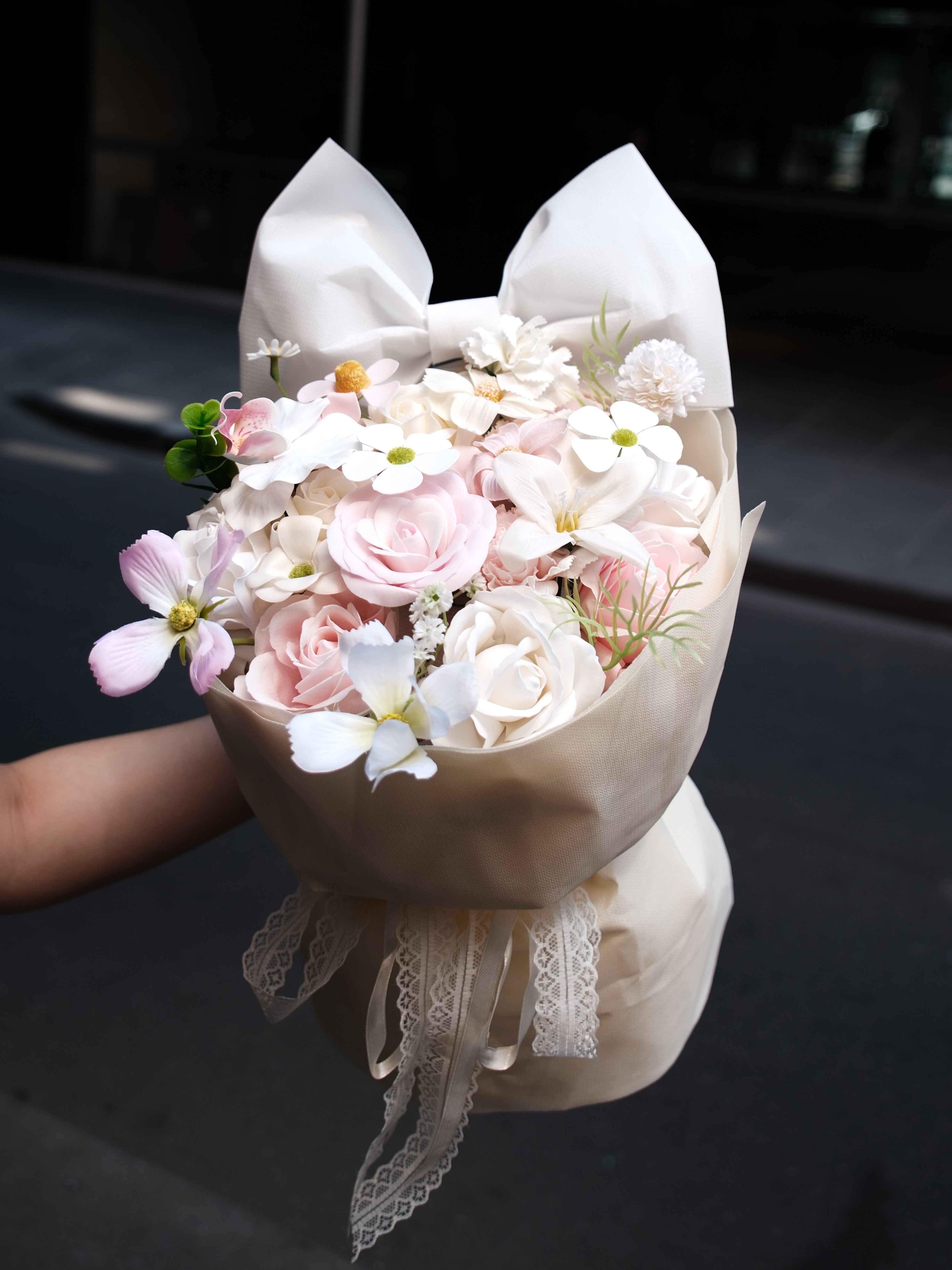 Soft Nude Tone Korean Foam Bouquet