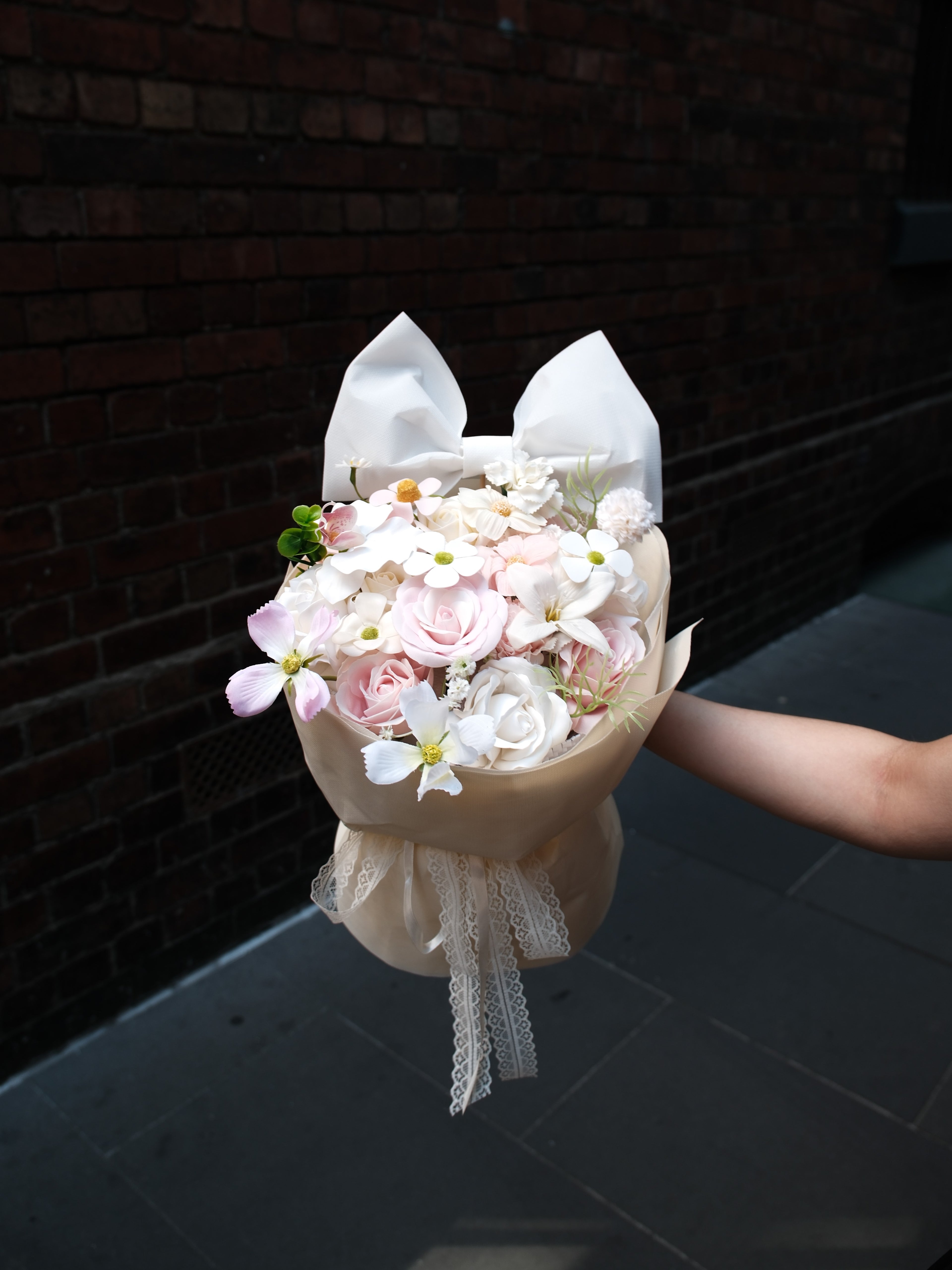 Soft Nude Tone Korean Foam Bouquet