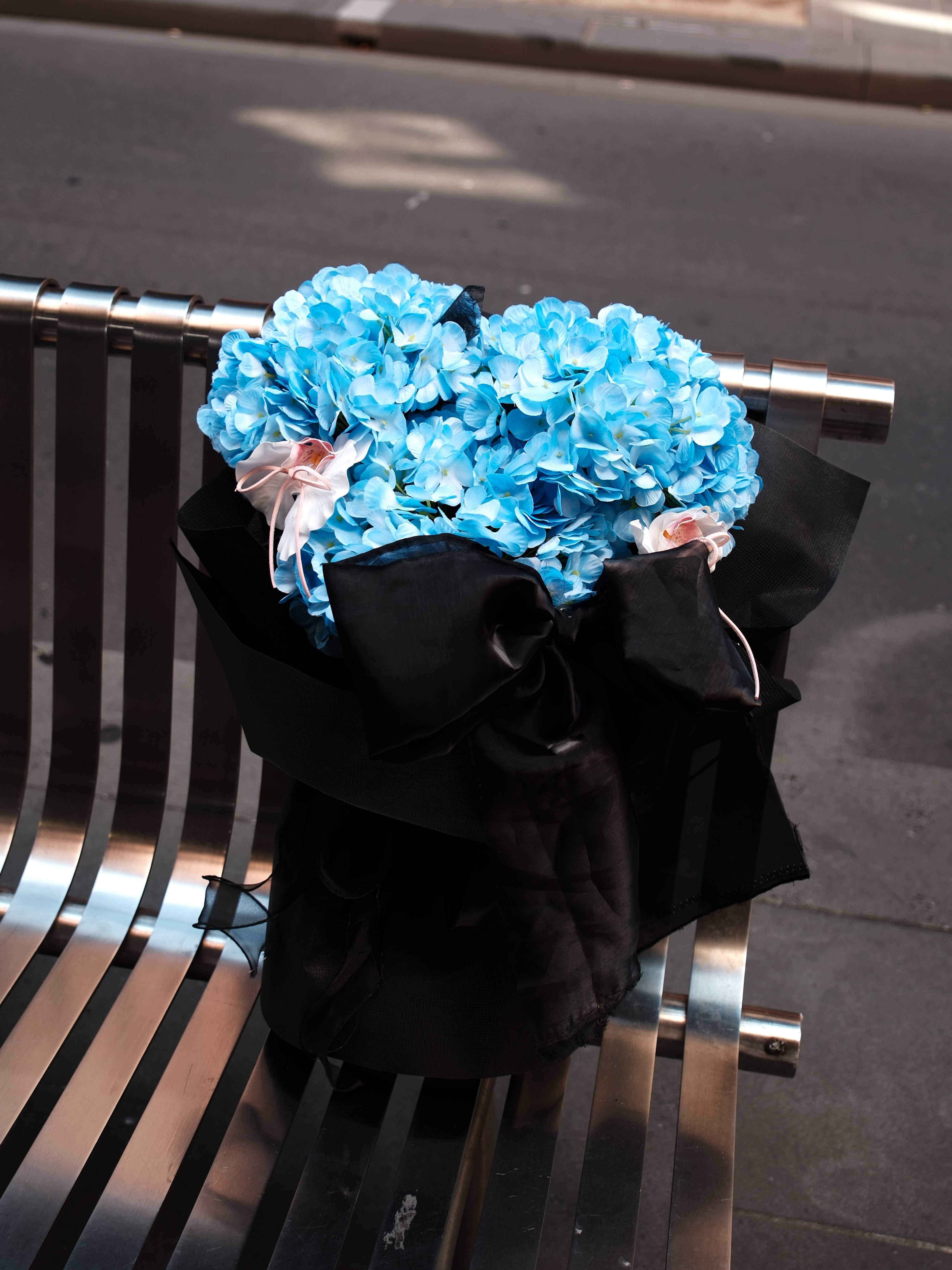 Black Hydrangea & Twisted Tulips Bouquet